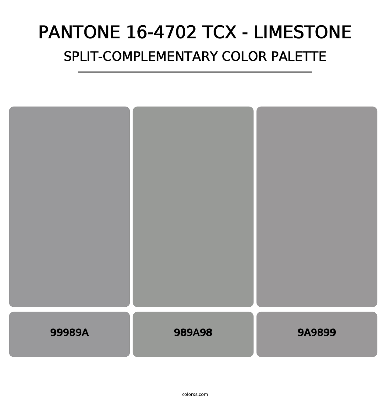 PANTONE 16-4702 TCX - Limestone - Split-Complementary Color Palette