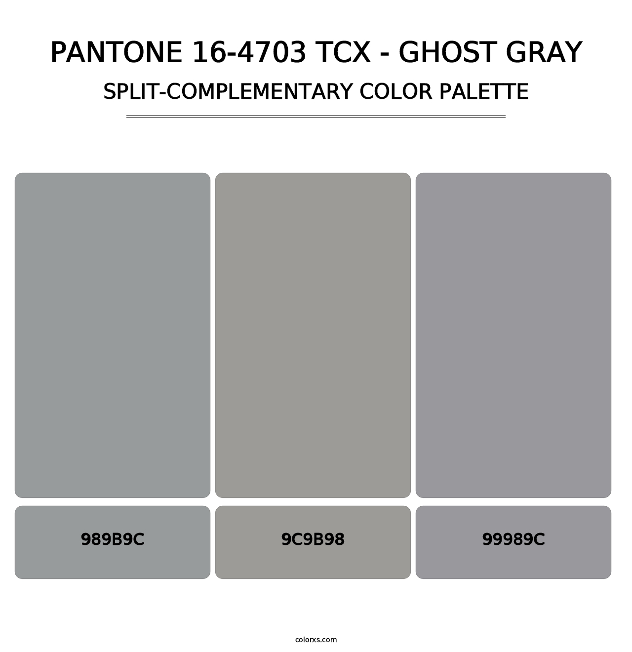 PANTONE 16-4703 TCX - Ghost Gray - Split-Complementary Color Palette