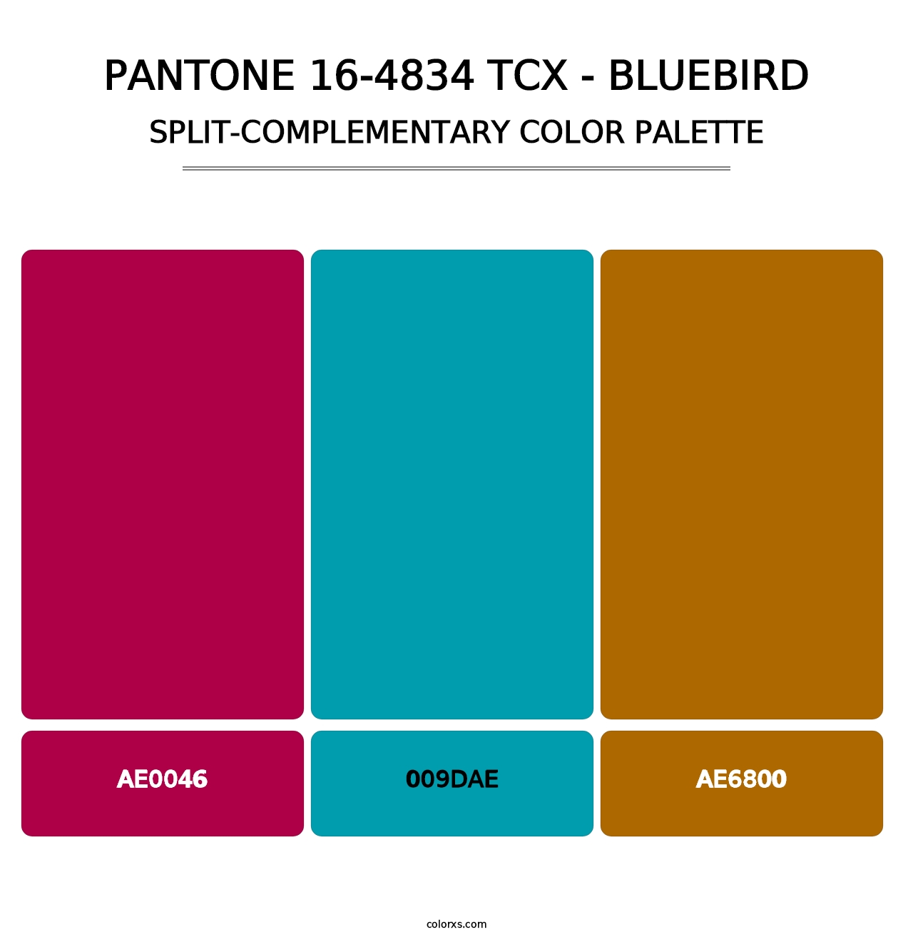PANTONE 16-4834 TCX - Bluebird - Split-Complementary Color Palette