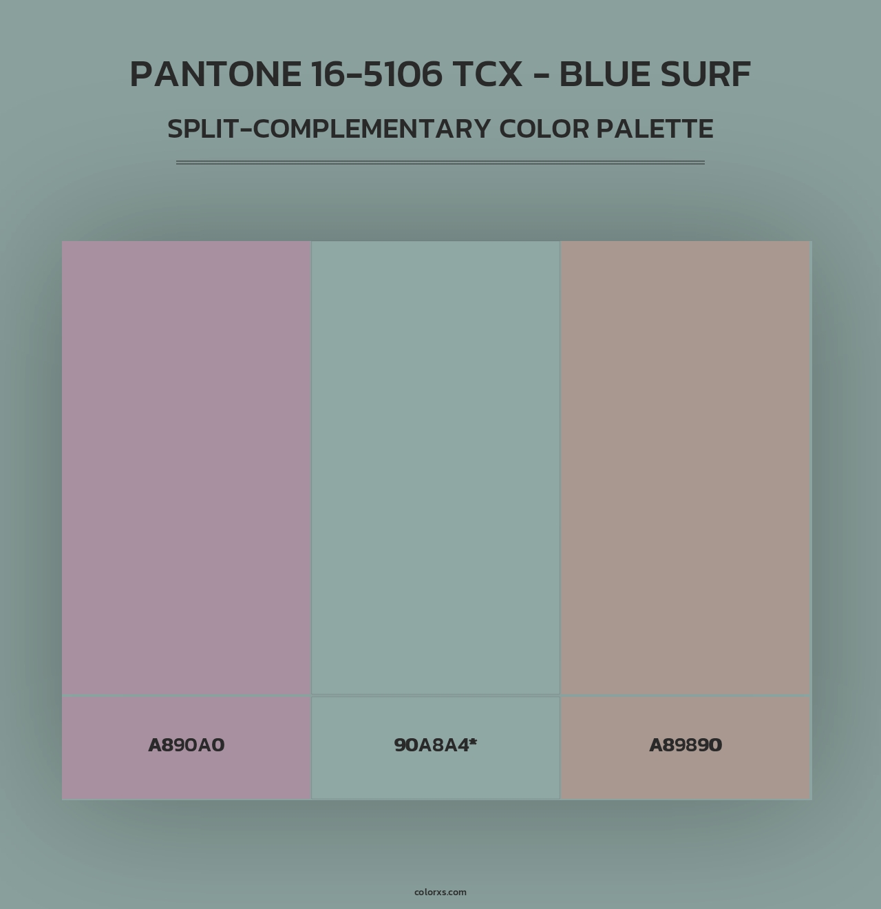 PANTONE 16-5106 TCX - Blue Surf - Split-Complementary Color Palette
