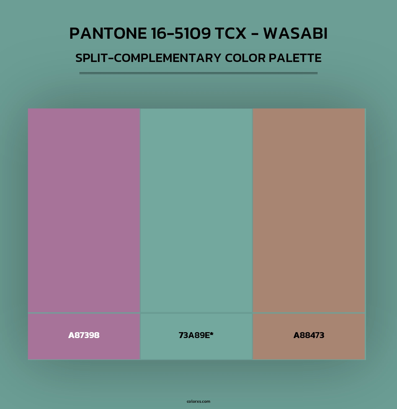PANTONE 16-5109 TCX - Wasabi - Split-Complementary Color Palette