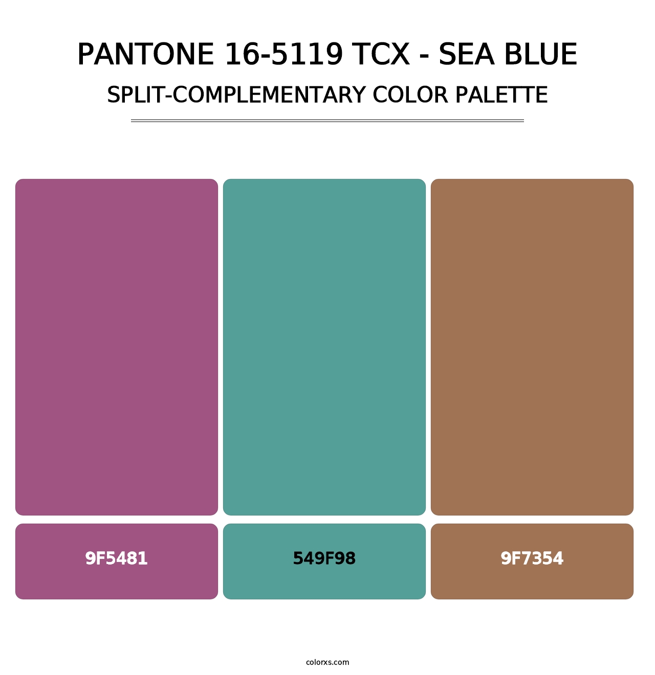 PANTONE 16-5119 TCX - Sea Blue - Split-Complementary Color Palette