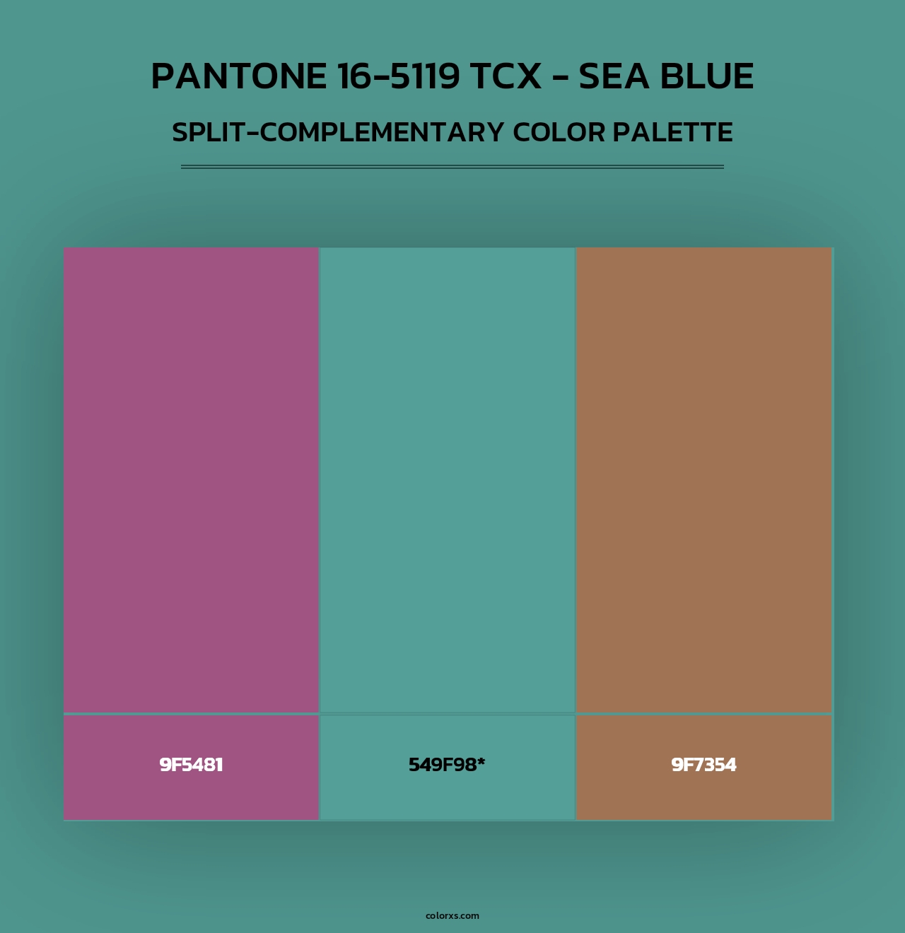 PANTONE 16-5119 TCX - Sea Blue - Split-Complementary Color Palette