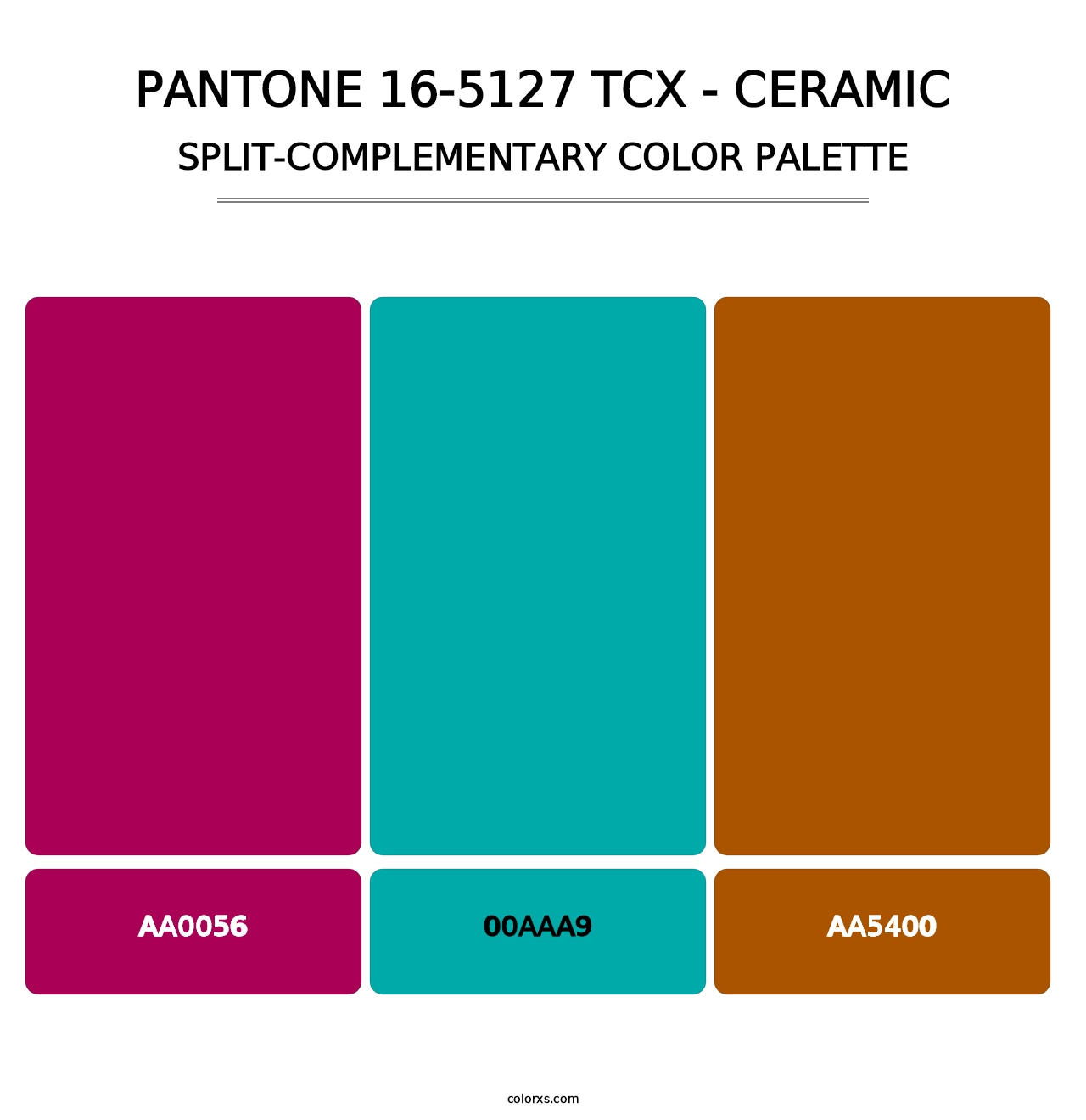 PANTONE 16-5127 TCX - Ceramic - Split-Complementary Color Palette