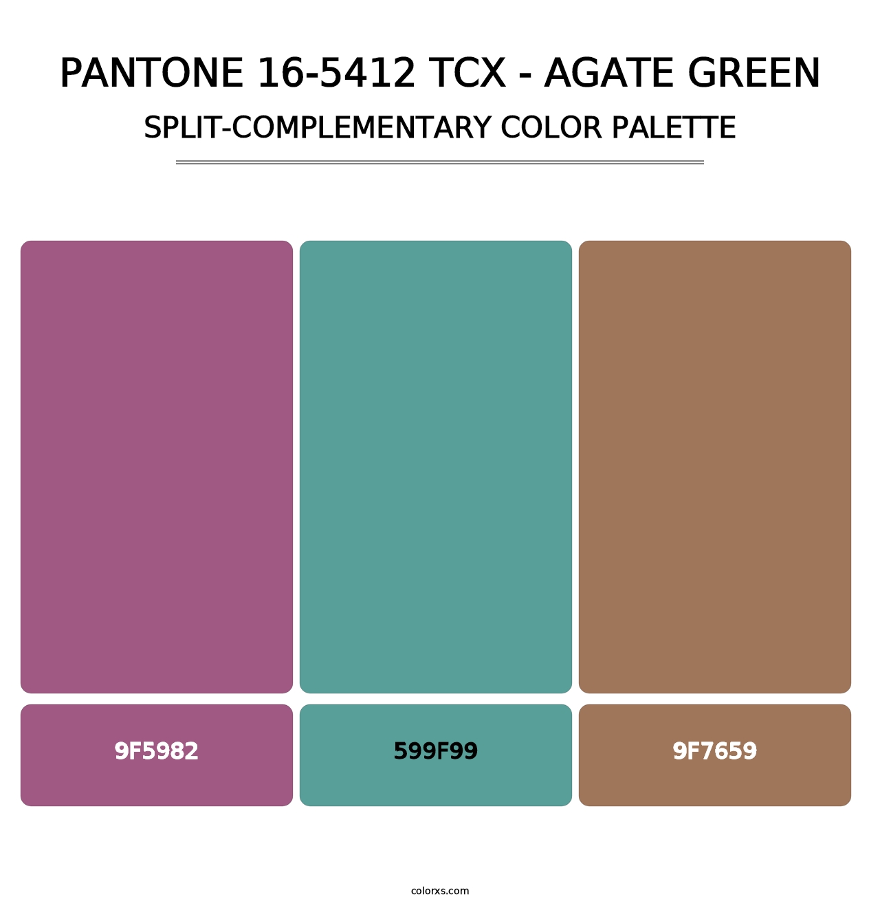 PANTONE 16-5412 TCX - Agate Green - Split-Complementary Color Palette