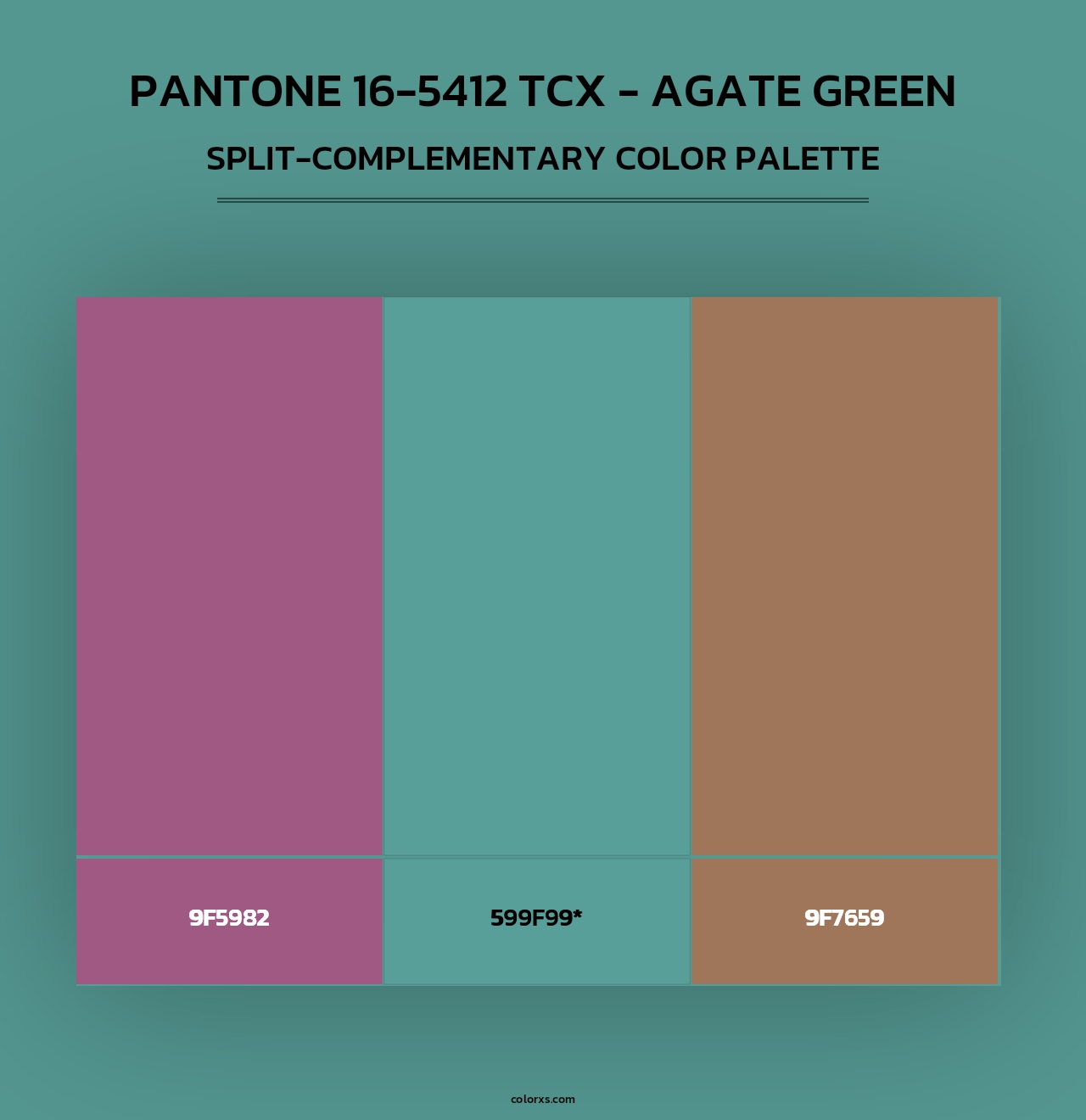 PANTONE 16-5412 TCX - Agate Green - Split-Complementary Color Palette