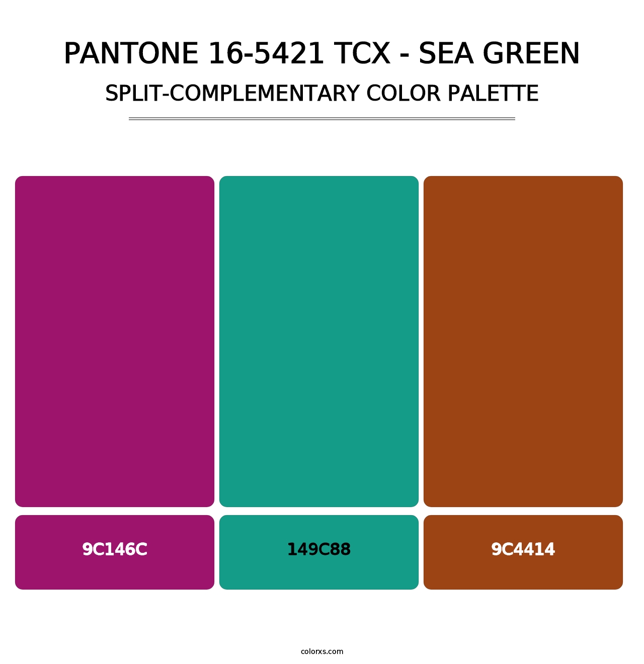 PANTONE 16-5421 TCX - Sea Green - Split-Complementary Color Palette