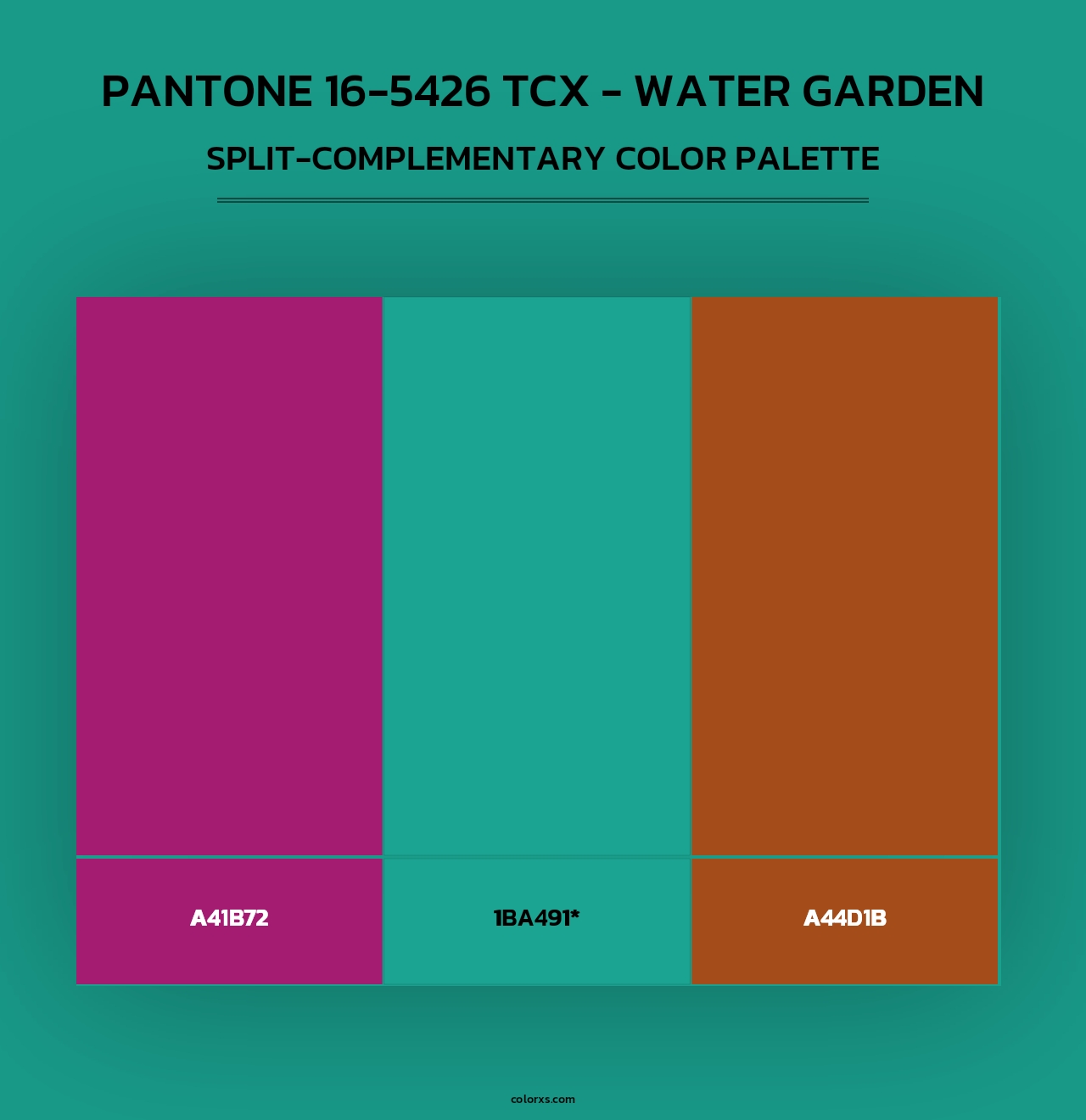PANTONE 16-5426 TCX - Water Garden - Split-Complementary Color Palette