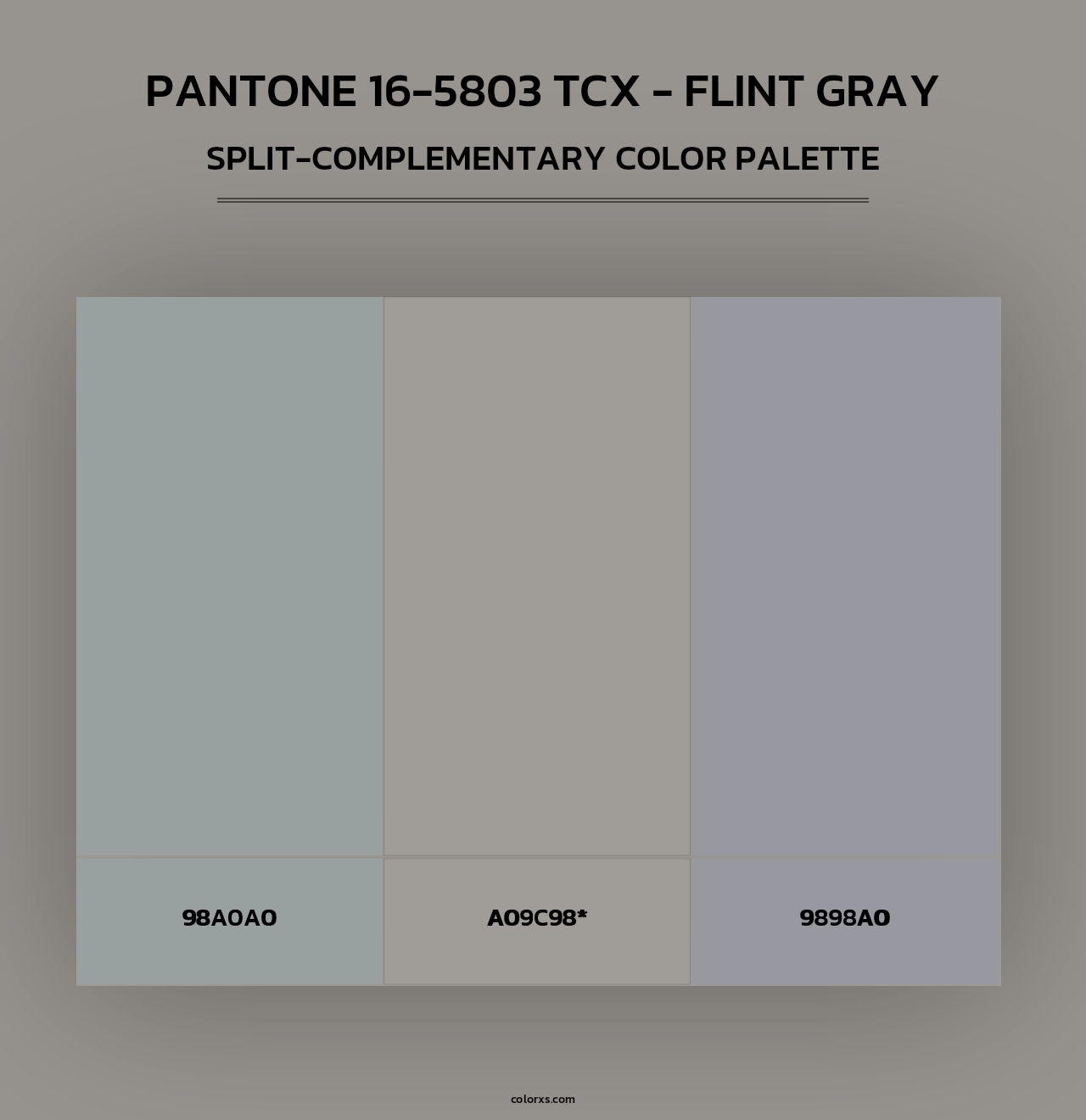 PANTONE 16-5803 TCX - Flint Gray - Split-Complementary Color Palette