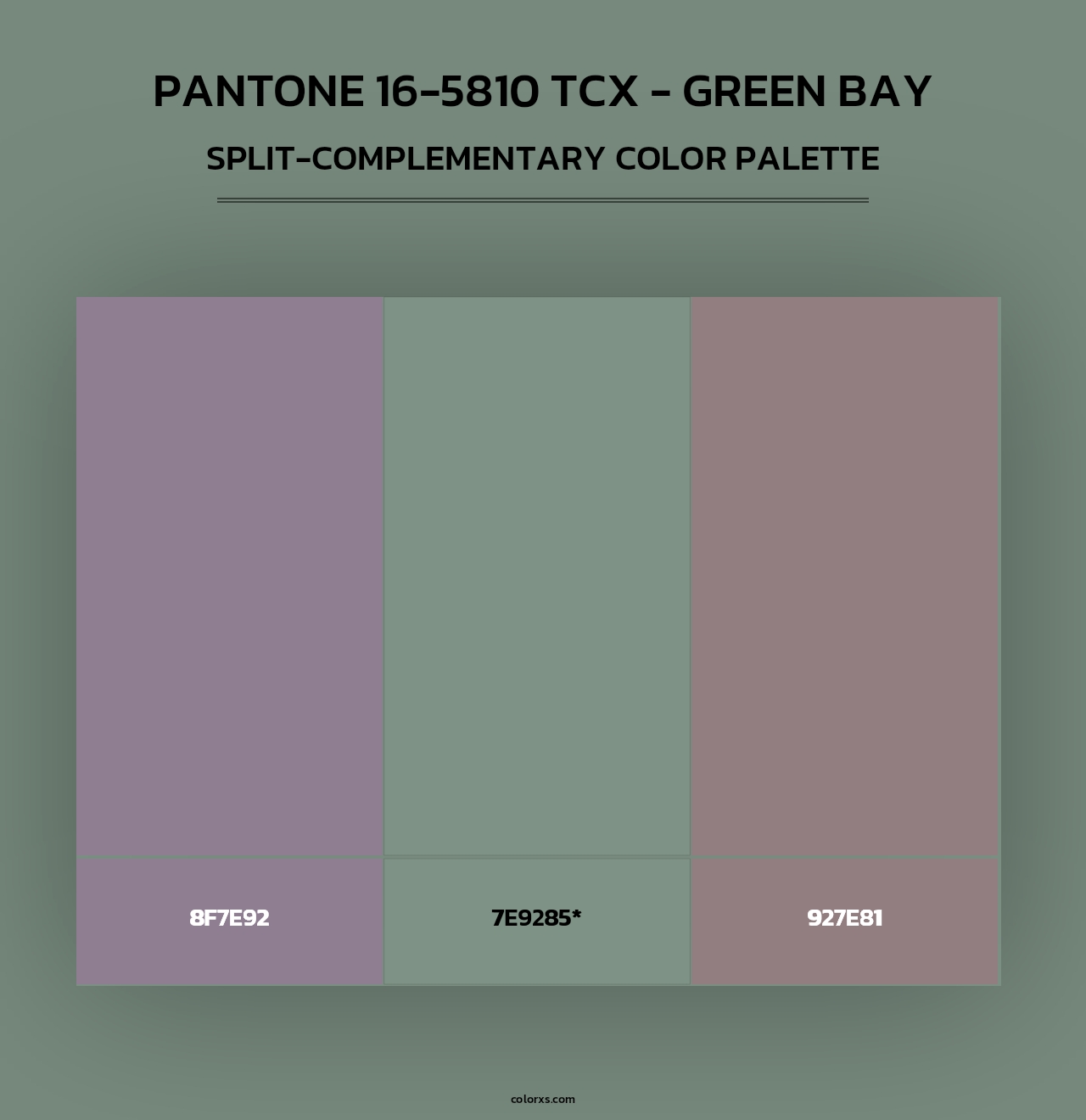 PANTONE 16-5810 TCX - Green Bay - Split-Complementary Color Palette