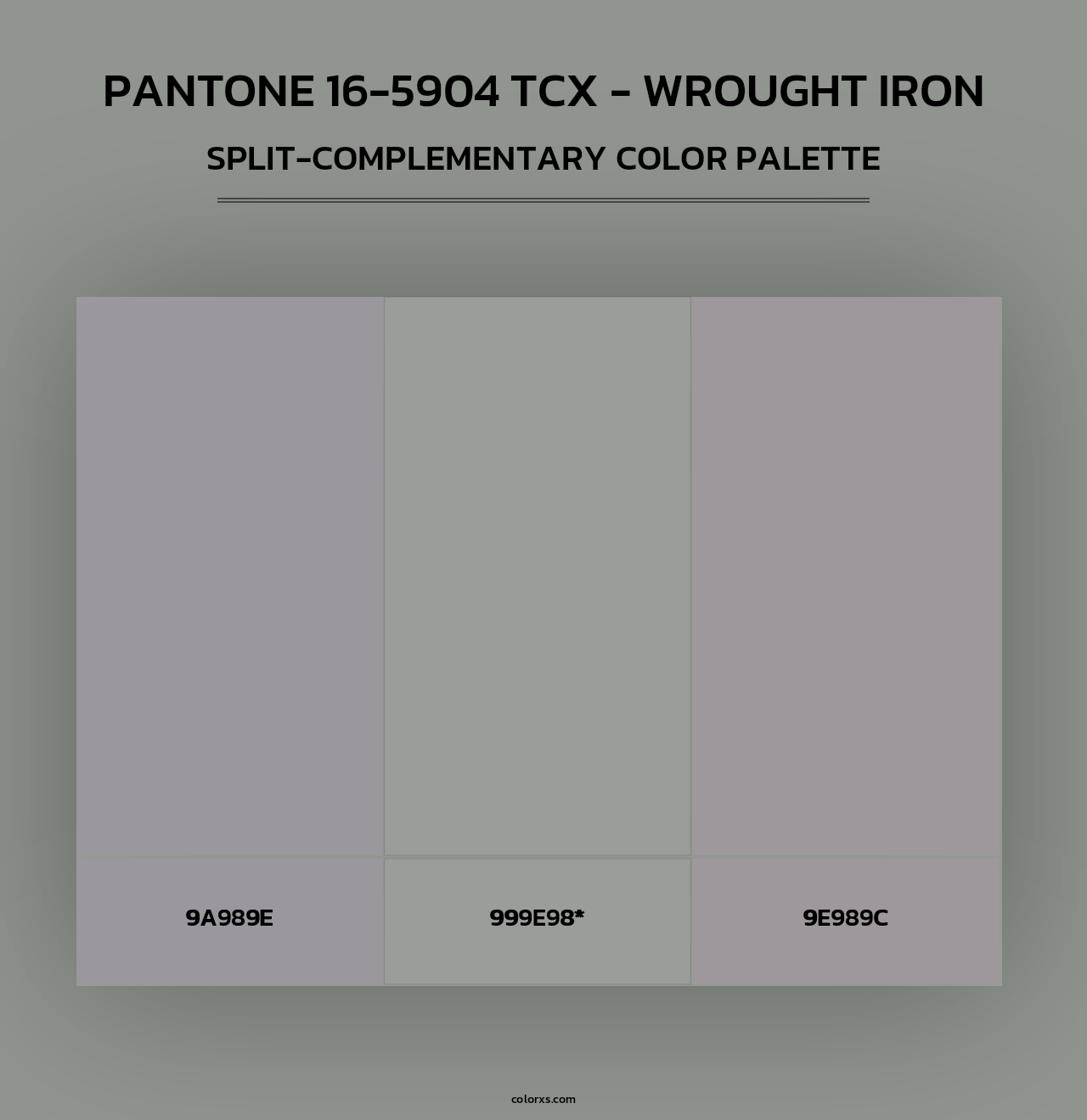 PANTONE 16-5904 TCX - Wrought Iron - Split-Complementary Color Palette