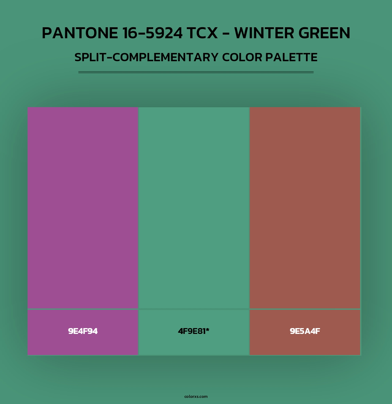PANTONE 16-5924 TCX - Winter Green - Split-Complementary Color Palette