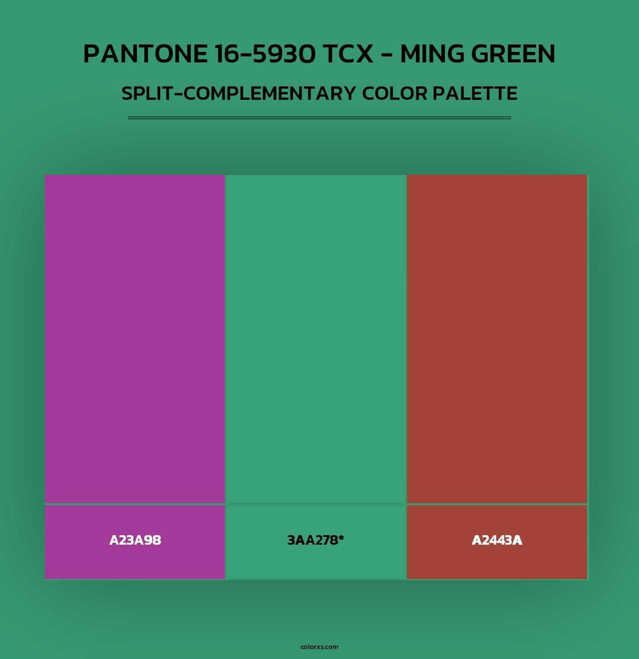 PANTONE 16-5930 TCX - Ming Green - Split-Complementary Color Palette
