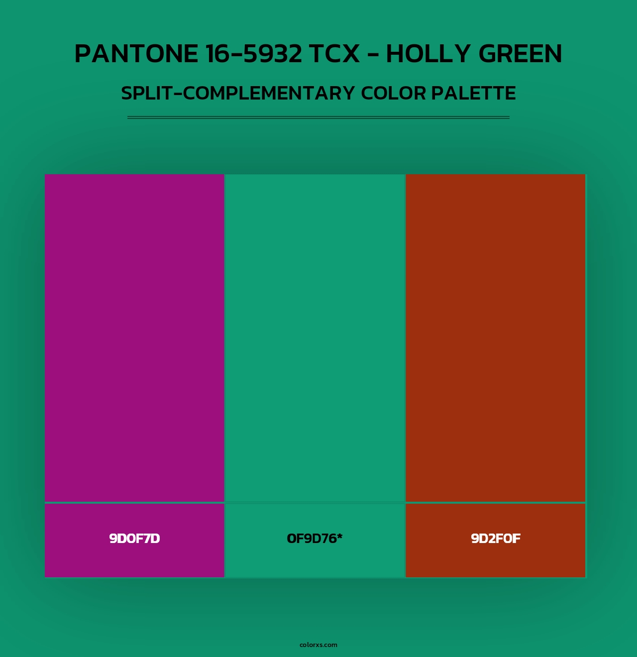 PANTONE 16-5932 TCX - Holly Green - Split-Complementary Color Palette