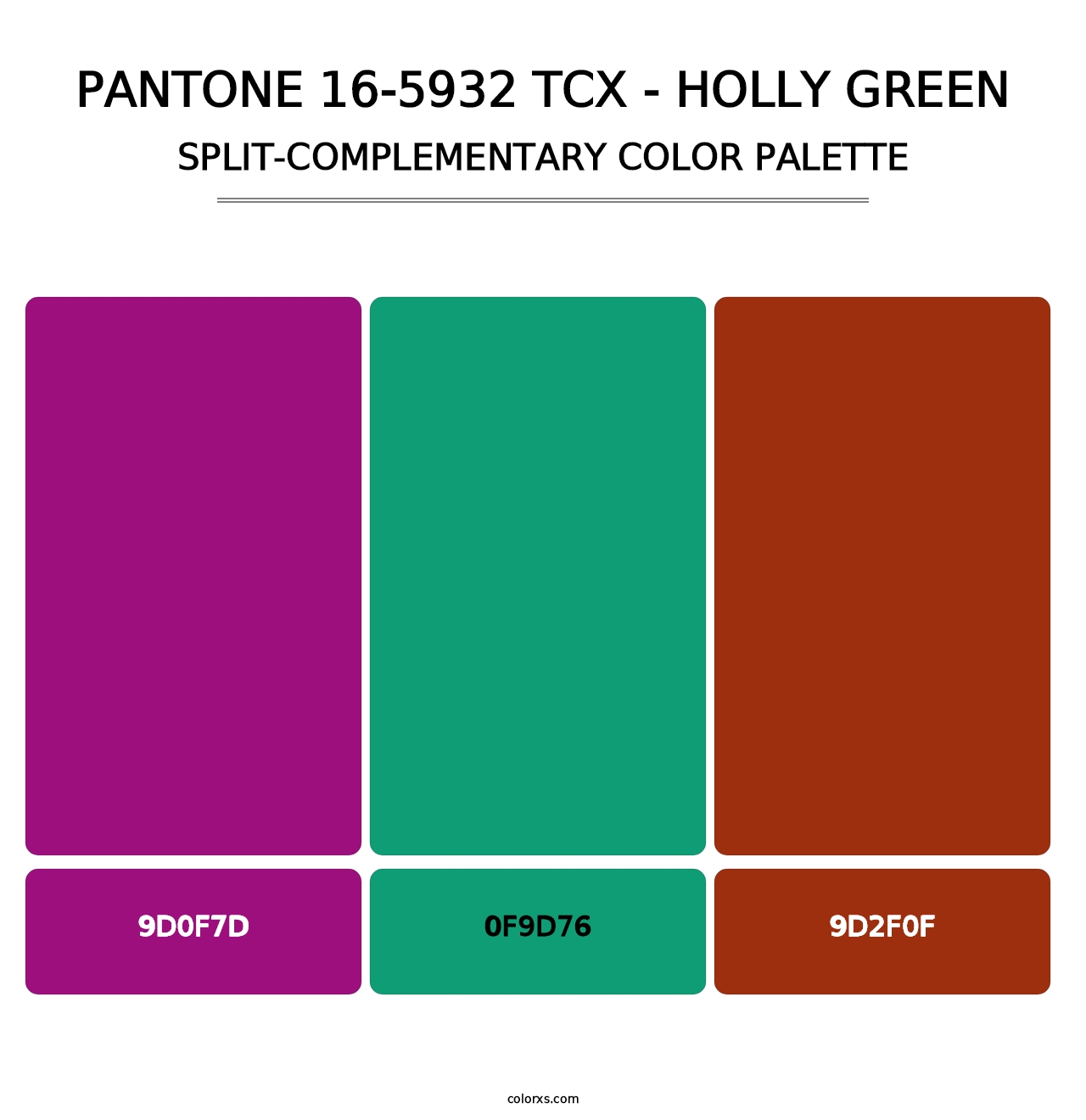 PANTONE 16-5932 TCX - Holly Green - Split-Complementary Color Palette