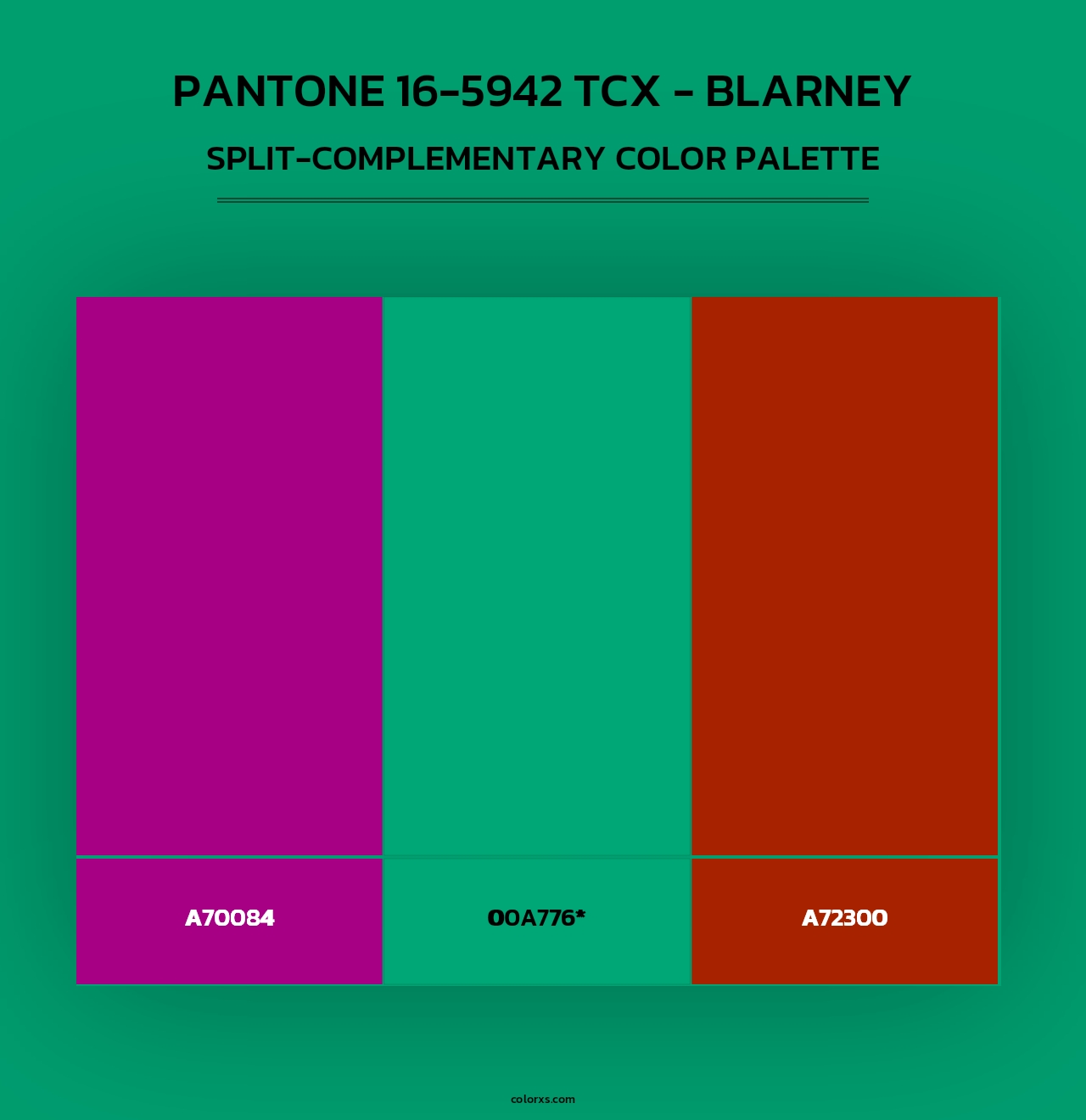 PANTONE 16-5942 TCX - Blarney - Split-Complementary Color Palette
