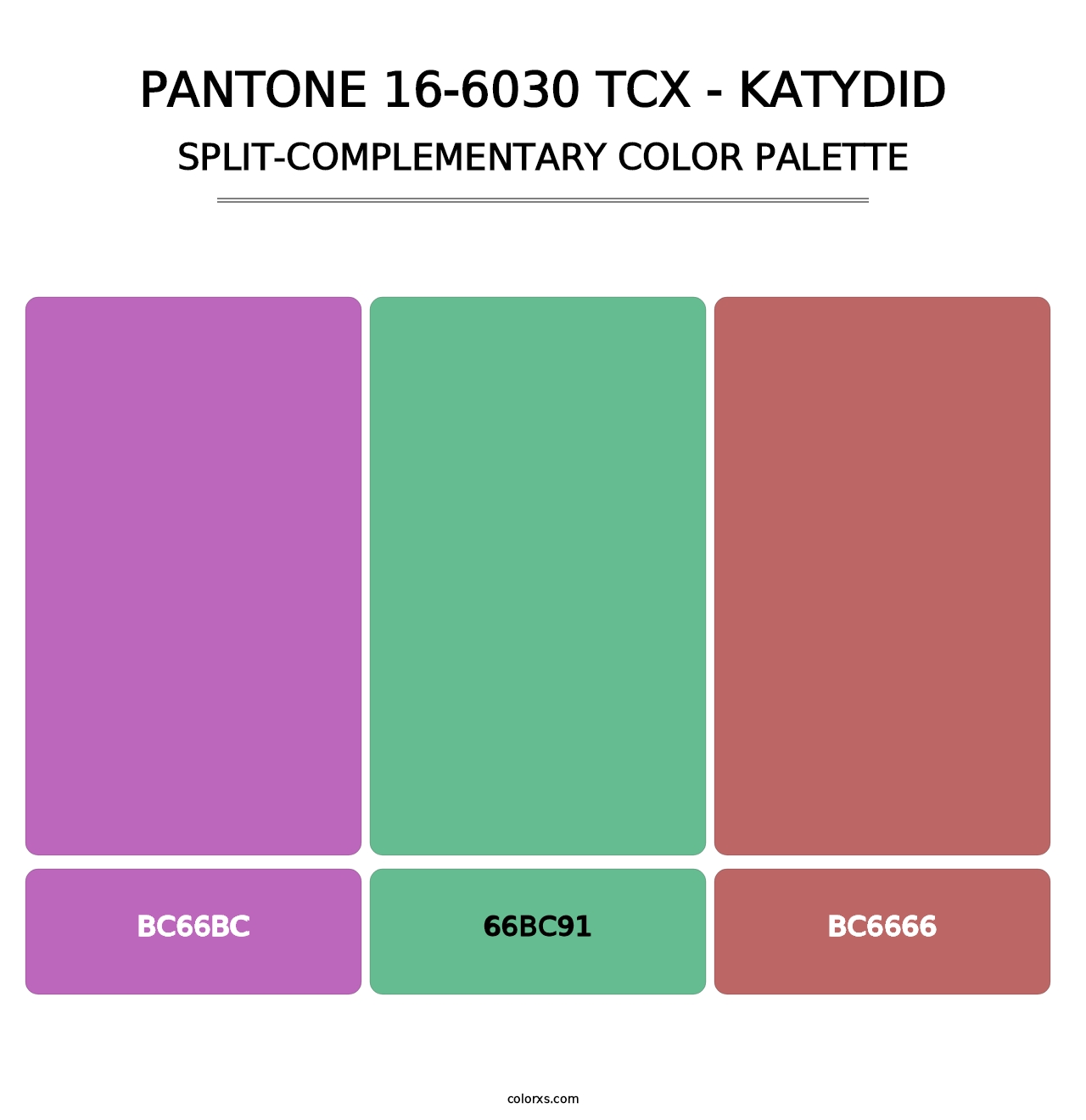 PANTONE 16-6030 TCX - Katydid - Split-Complementary Color Palette