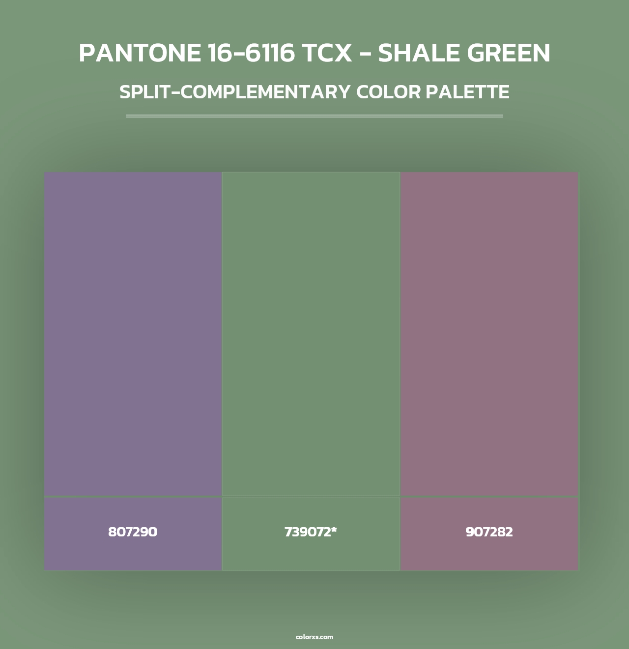 PANTONE 16-6116 TCX - Shale Green - Split-Complementary Color Palette