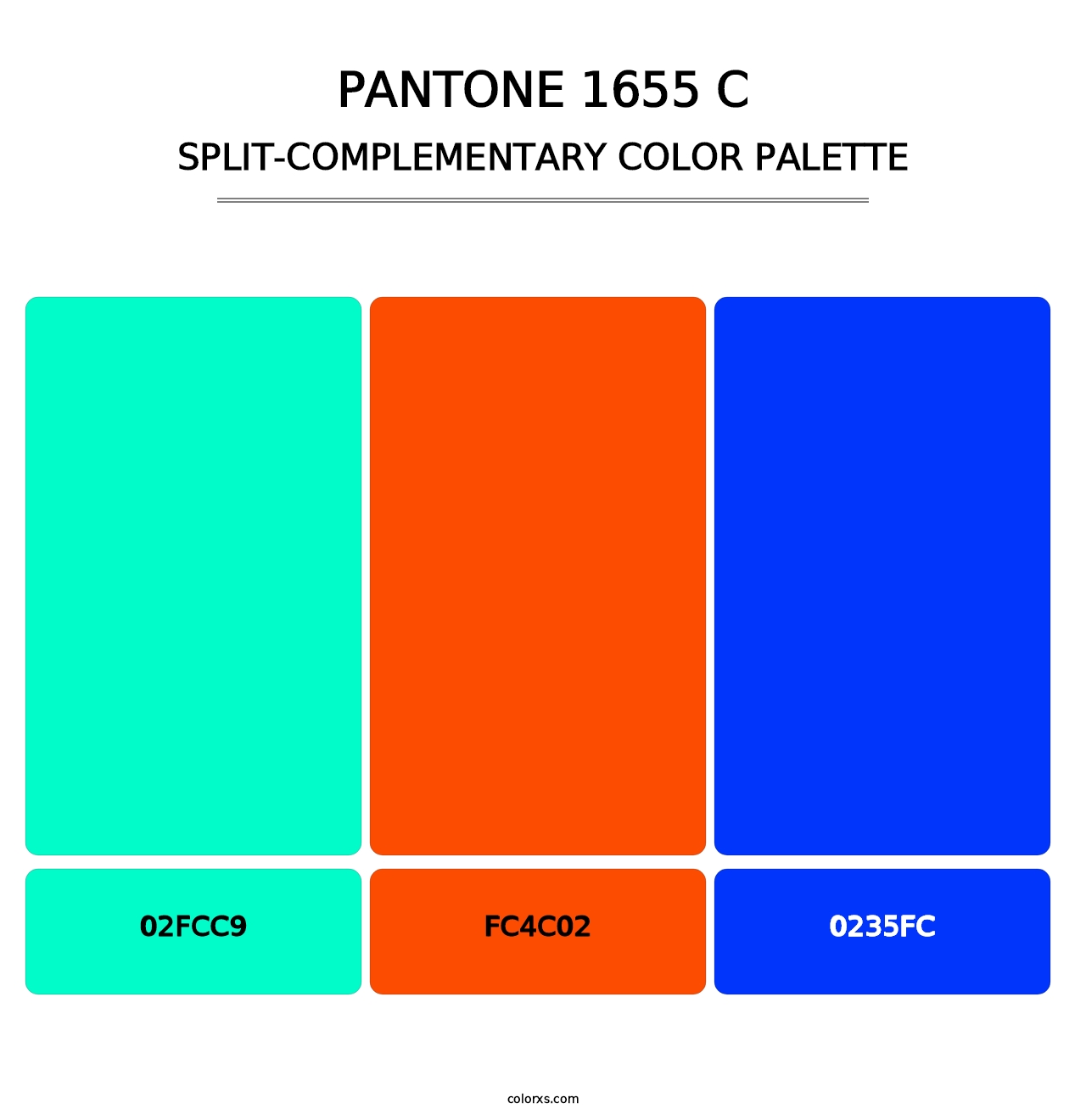 PANTONE 1655 C - Split-Complementary Color Palette