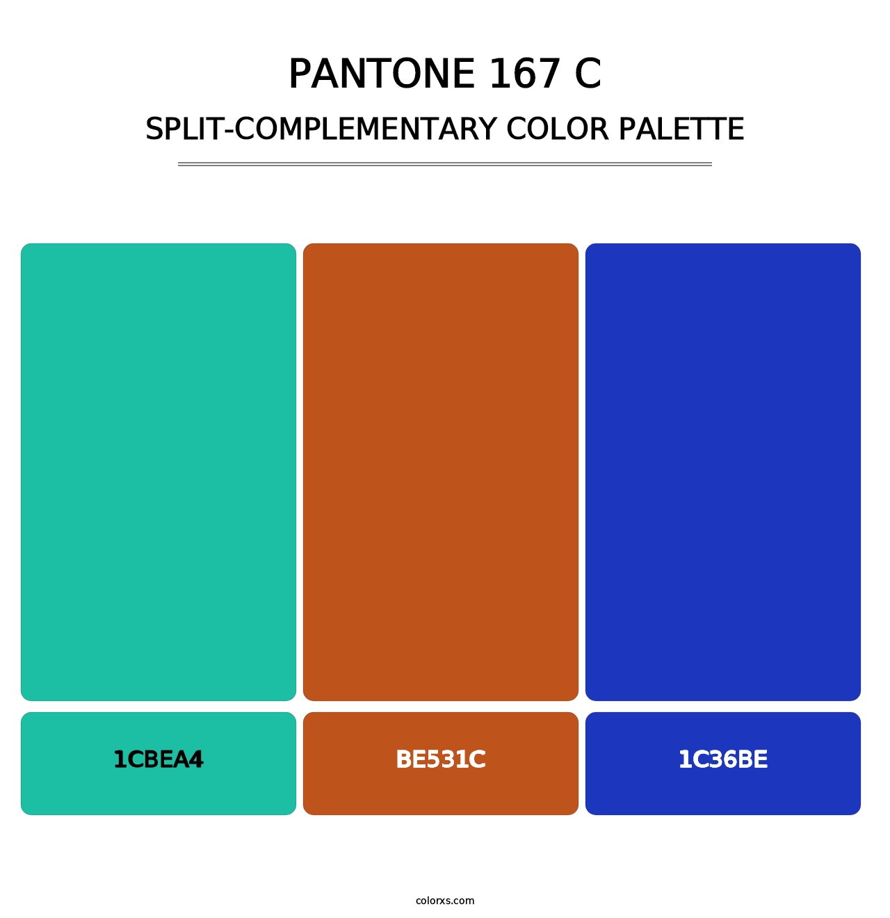 PANTONE 167 C - Split-Complementary Color Palette