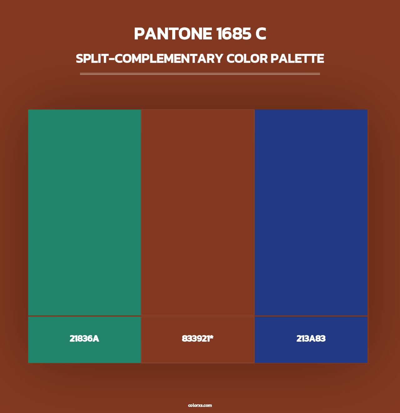 PANTONE 1685 C - Split-Complementary Color Palette