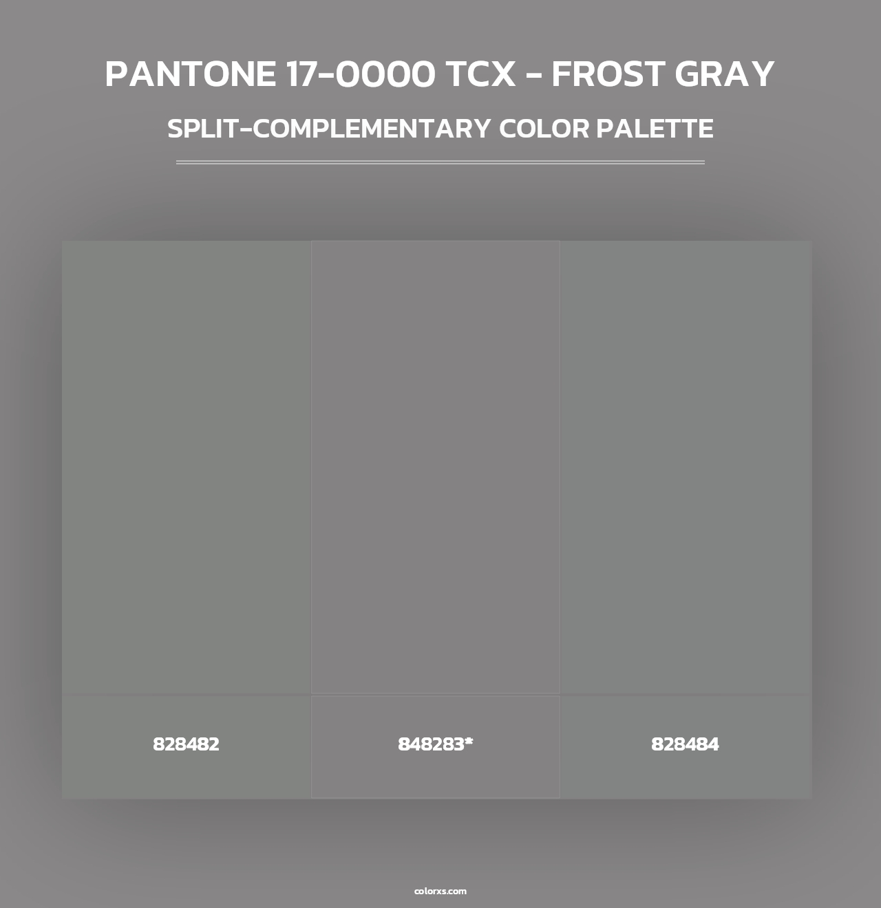 PANTONE 17-0000 TCX - Frost Gray - Split-Complementary Color Palette