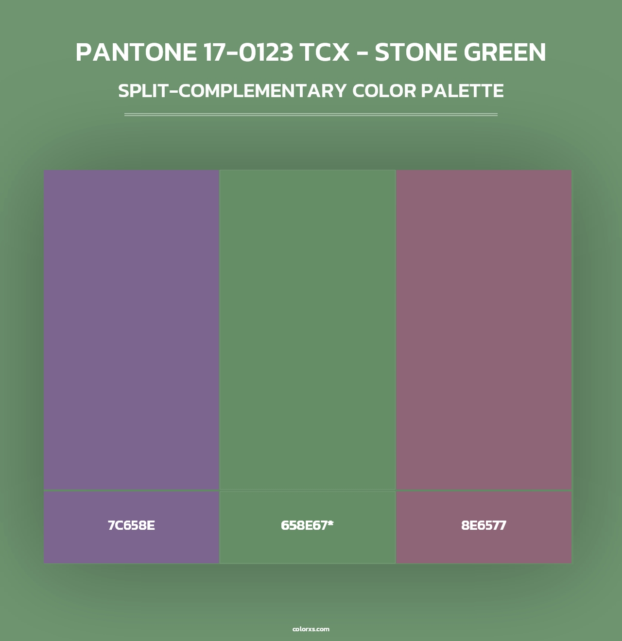 PANTONE 17-0123 TCX - Stone Green - Split-Complementary Color Palette