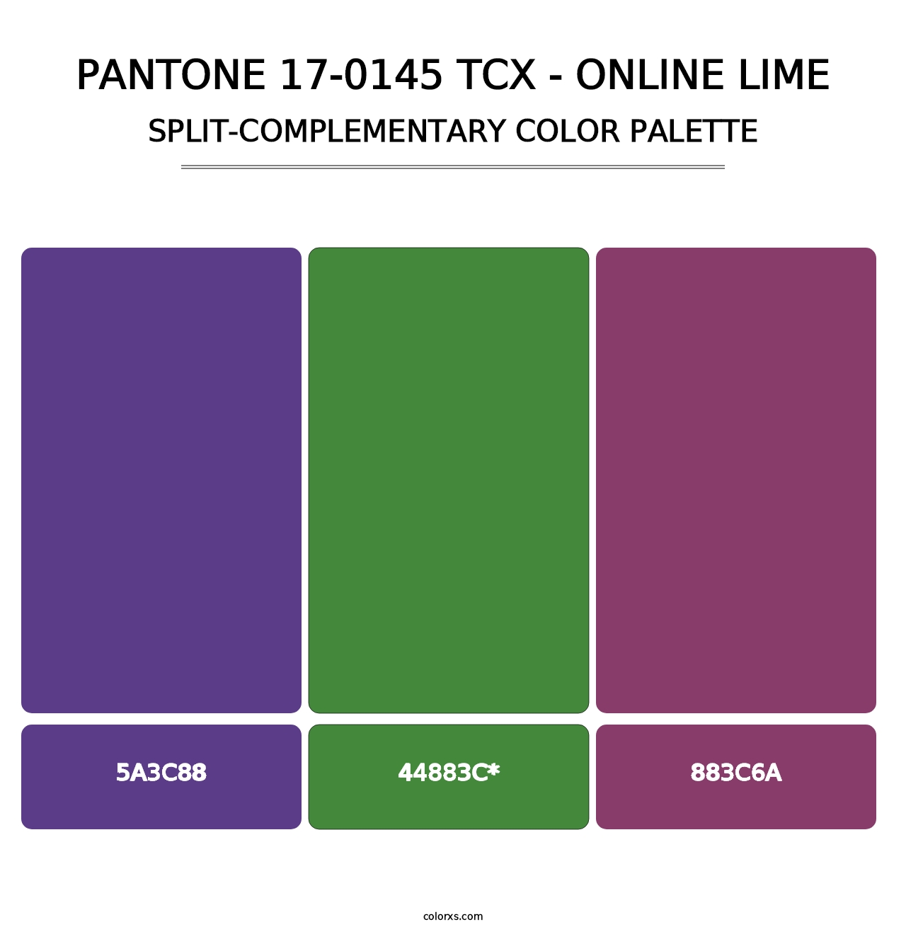 PANTONE 17-0145 TCX - Online Lime - Split-Complementary Color Palette