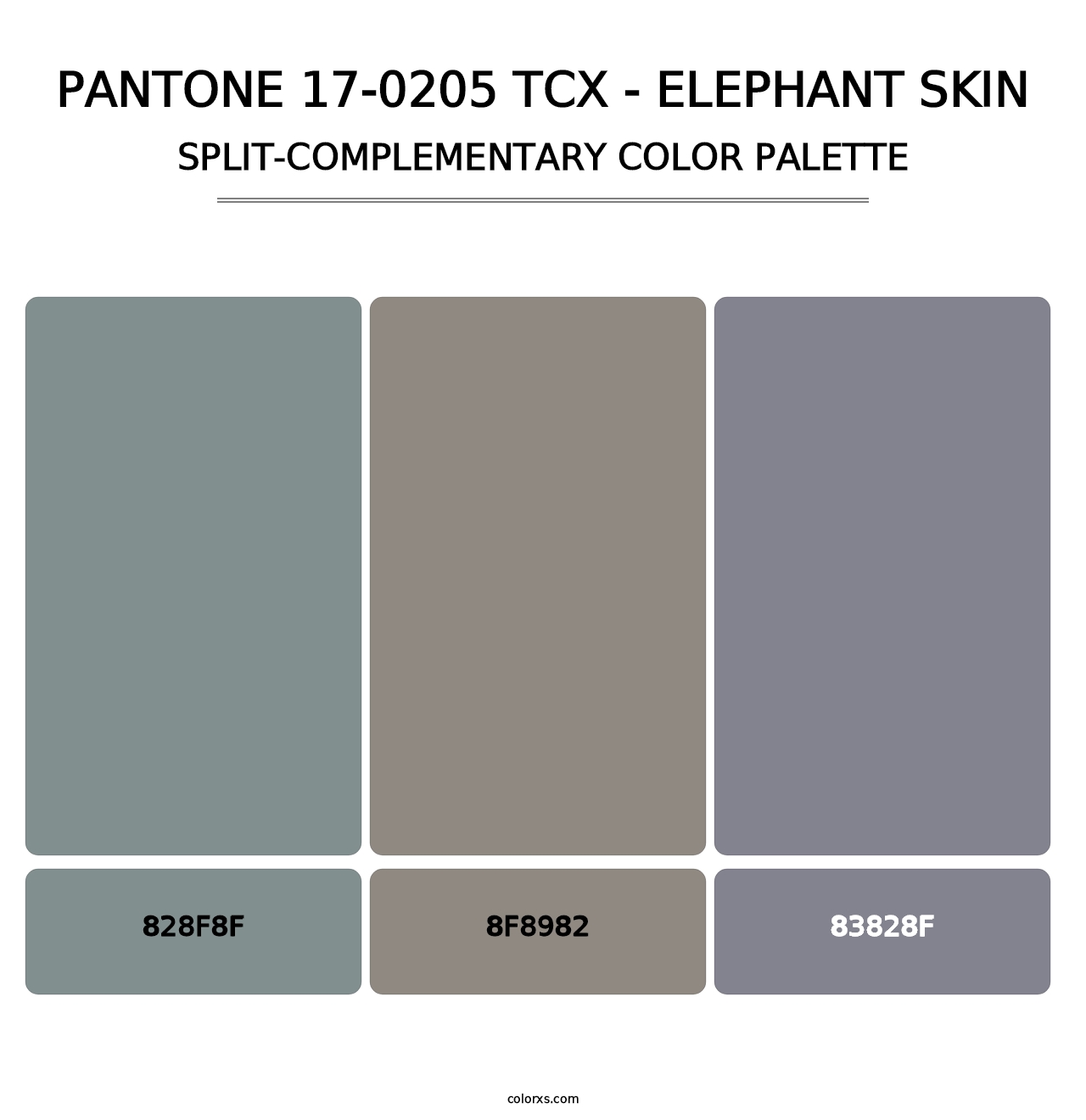PANTONE 17-0205 TCX - Elephant Skin - Split-Complementary Color Palette