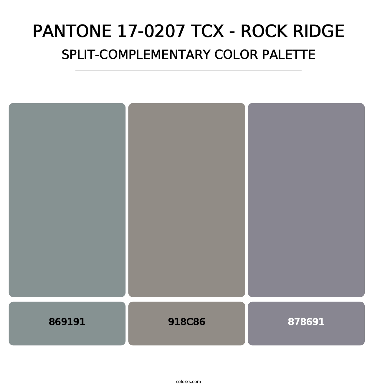 PANTONE 17-0207 TCX - Rock Ridge - Split-Complementary Color Palette