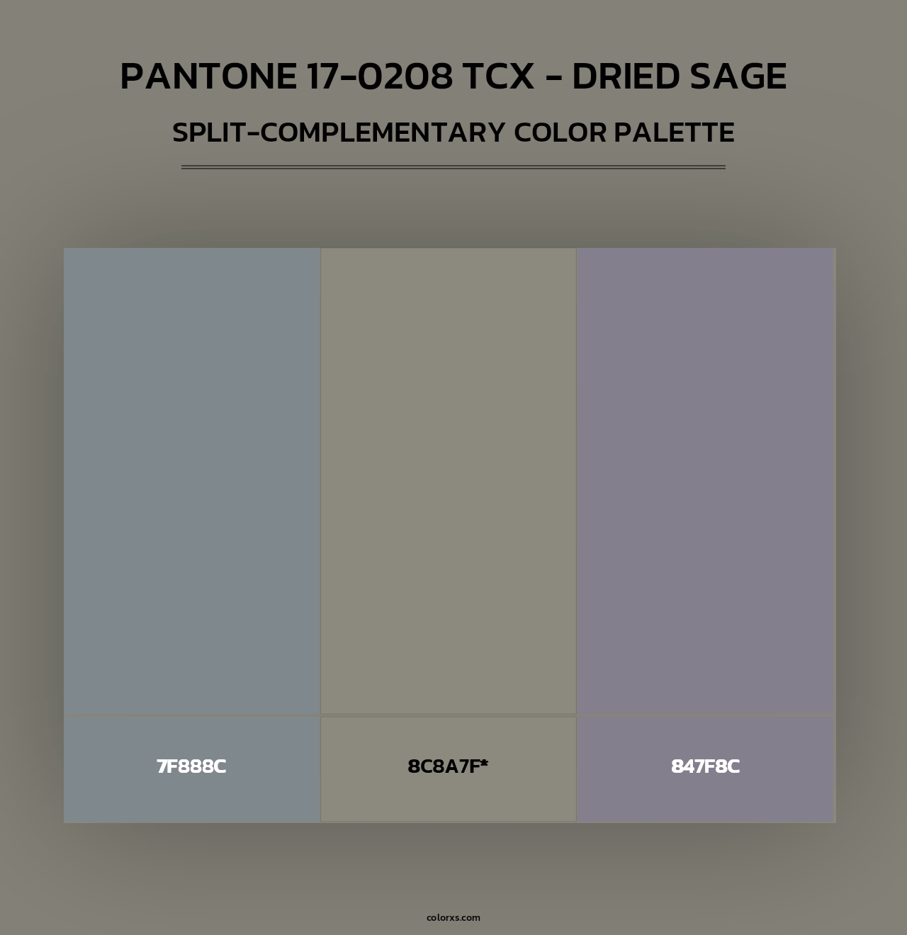 PANTONE 17-0208 TCX - Dried Sage - Split-Complementary Color Palette
