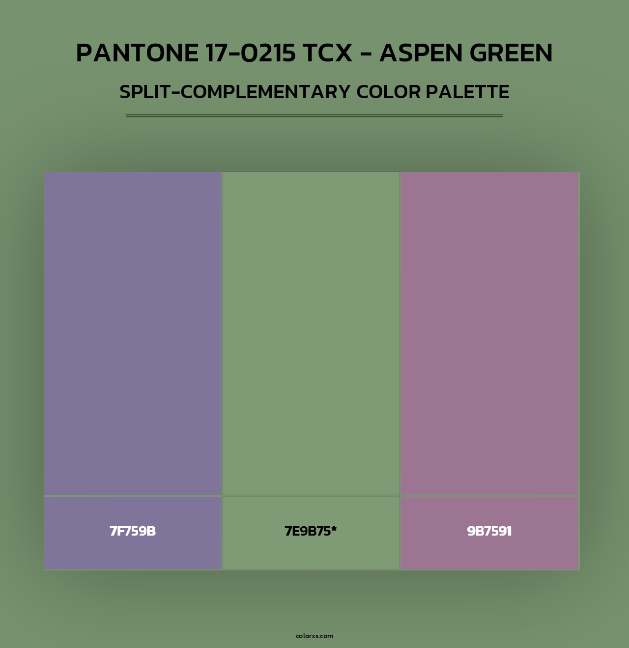 PANTONE 17-0215 TCX - Aspen Green - Split-Complementary Color Palette