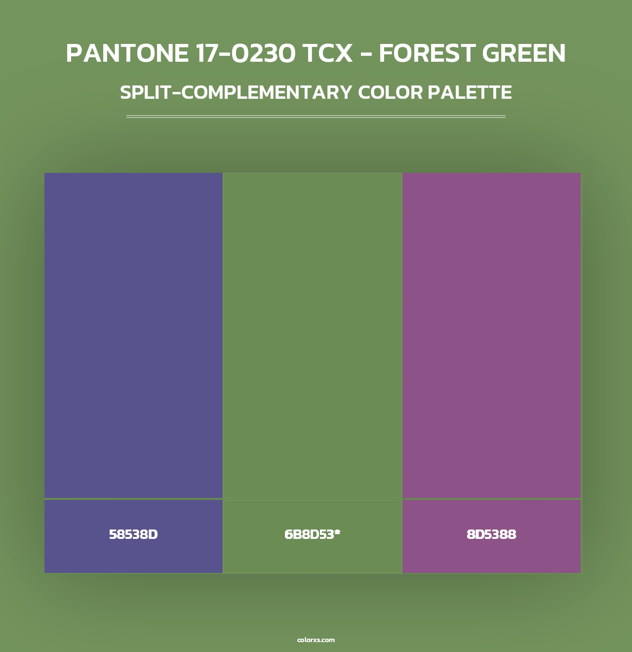 PANTONE 17-0230 TCX - Forest Green - Split-Complementary Color Palette