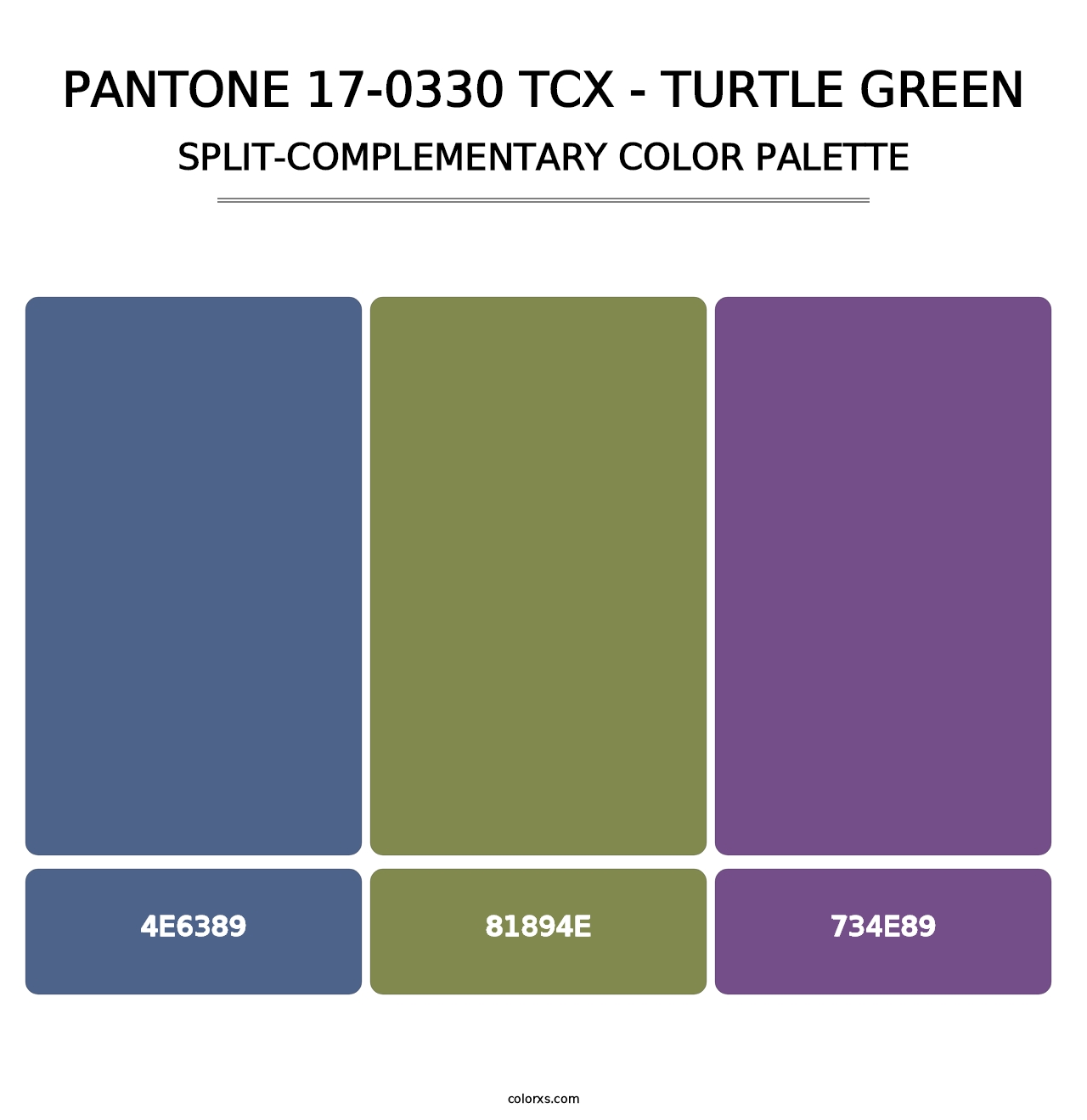 PANTONE 17-0330 TCX - Turtle Green - Split-Complementary Color Palette