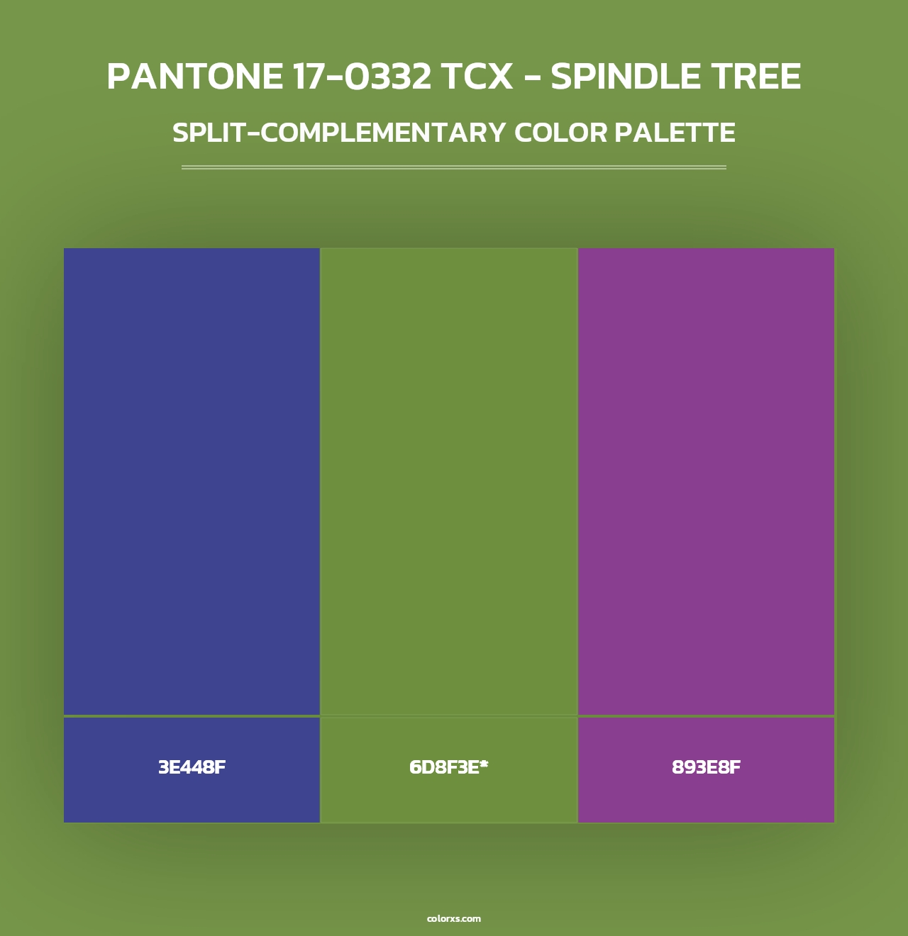 PANTONE 17-0332 TCX - Spindle Tree - Split-Complementary Color Palette