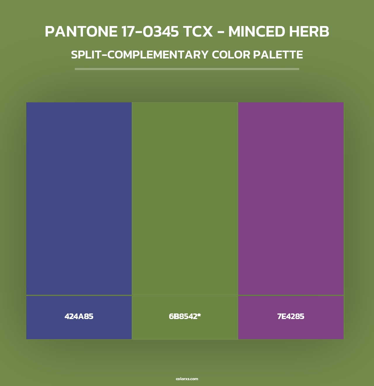 PANTONE 17-0345 TCX - Minced Herb - Split-Complementary Color Palette