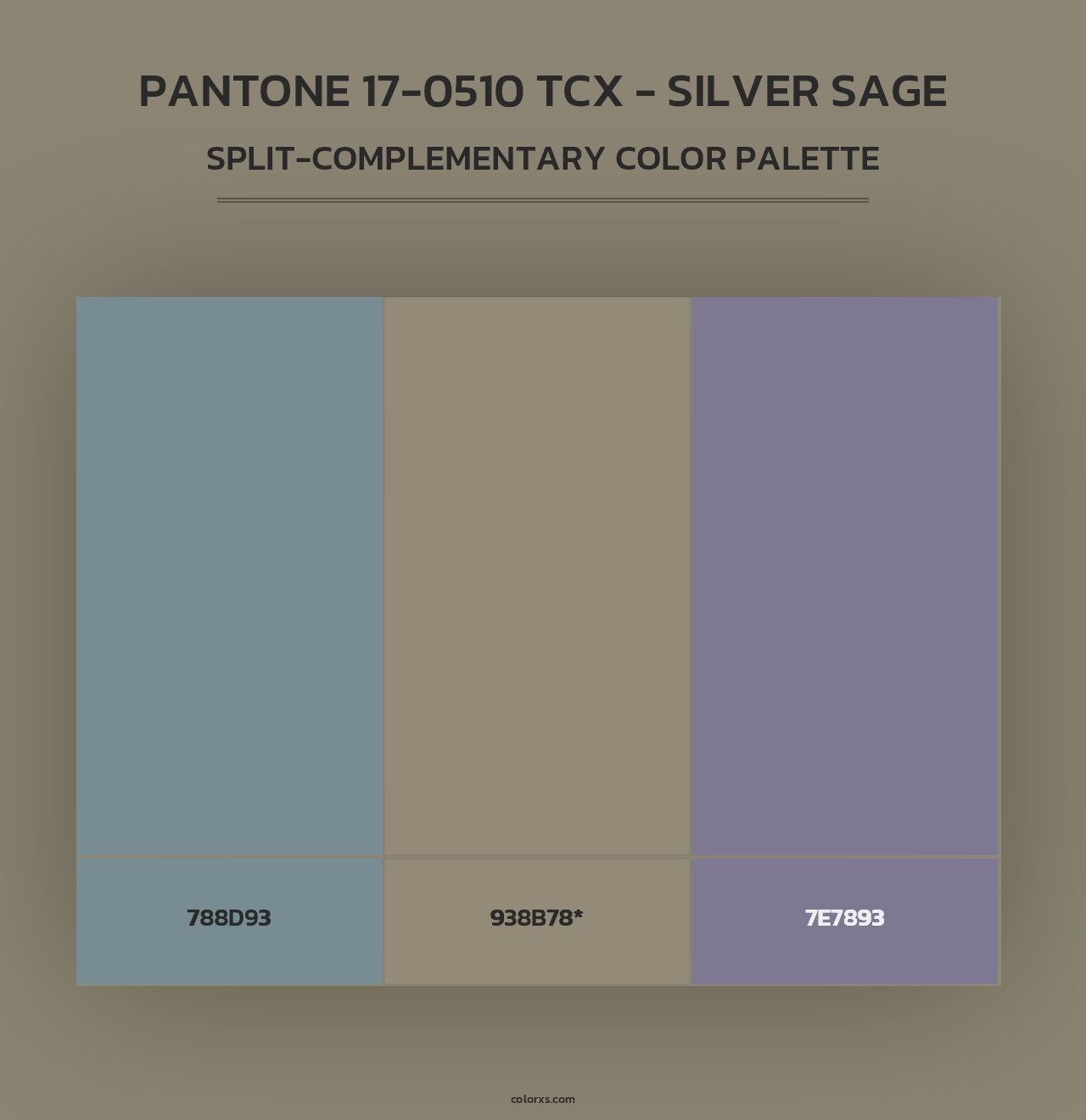 PANTONE 17-0510 TCX - Silver Sage - Split-Complementary Color Palette