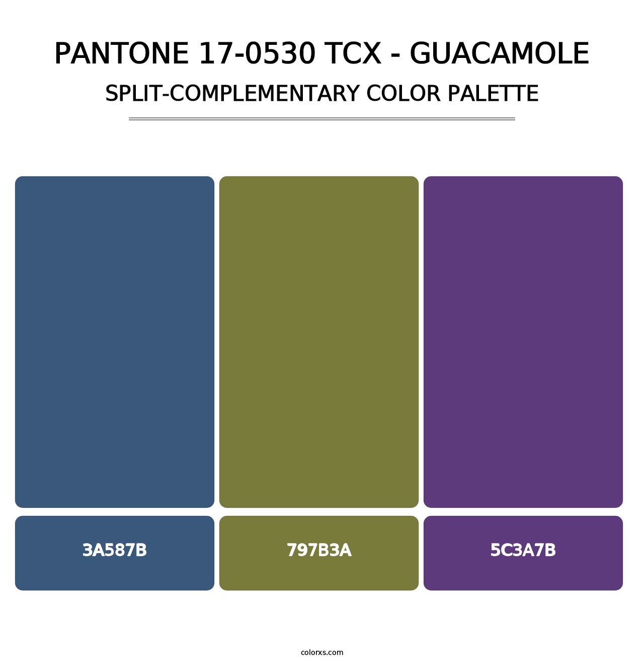 PANTONE 17-0530 TCX - Guacamole - Split-Complementary Color Palette