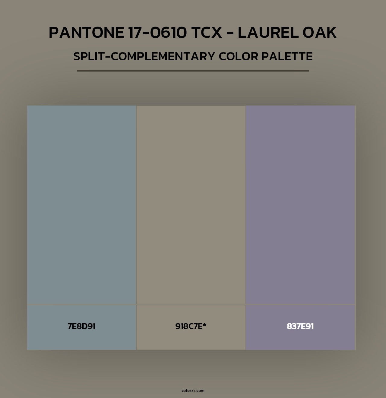 PANTONE 17-0610 TCX - Laurel Oak - Split-Complementary Color Palette
