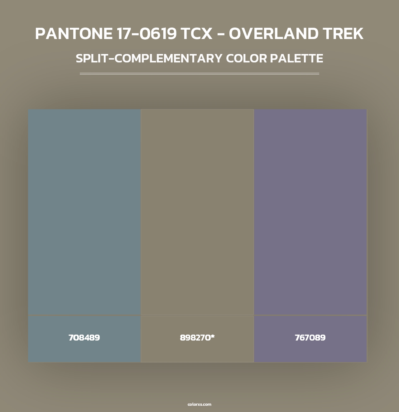 PANTONE 17-0619 TCX - Overland Trek - Split-Complementary Color Palette