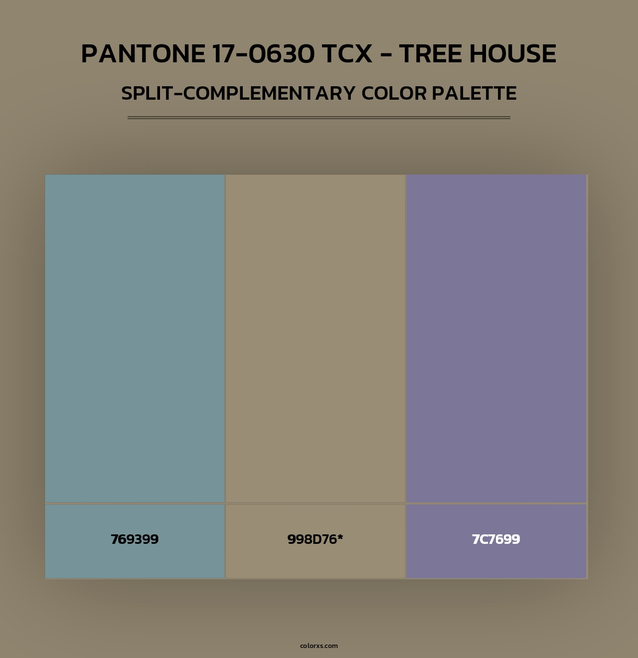 PANTONE 17-0630 TCX - Tree House - Split-Complementary Color Palette