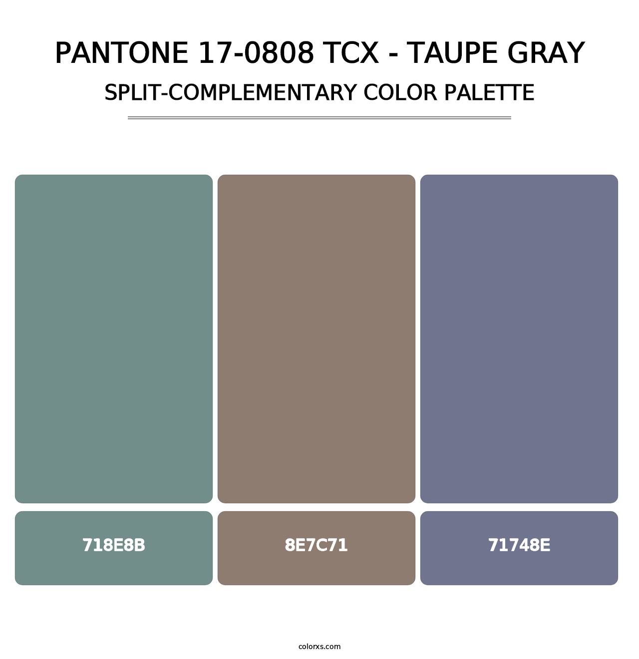 PANTONE 17-0808 TCX - Taupe Gray - Split-Complementary Color Palette