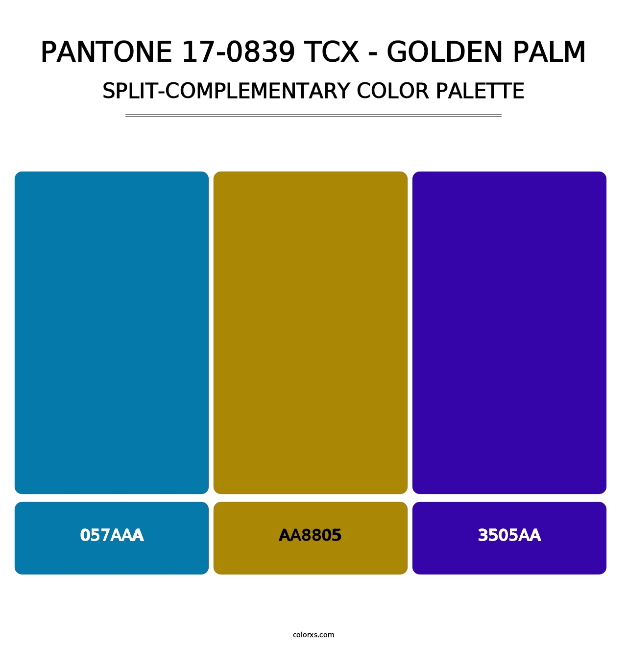 PANTONE 17-0839 TCX - Golden Palm - Split-Complementary Color Palette