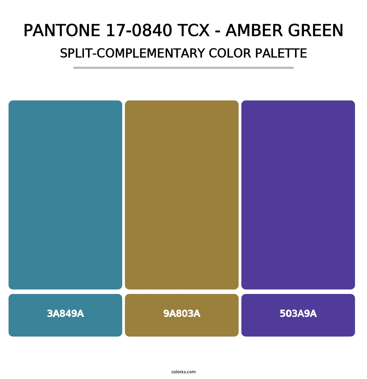 PANTONE 17-0840 TCX - Amber Green - Split-Complementary Color Palette