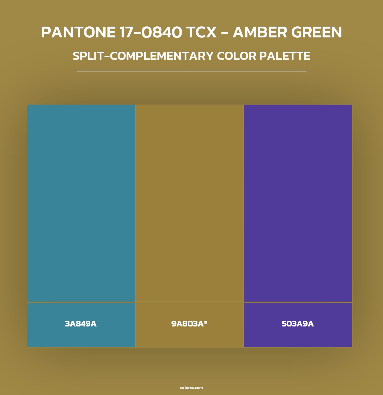 PANTONE 17-0840 TCX - Amber Green - Split-Complementary Color Palette