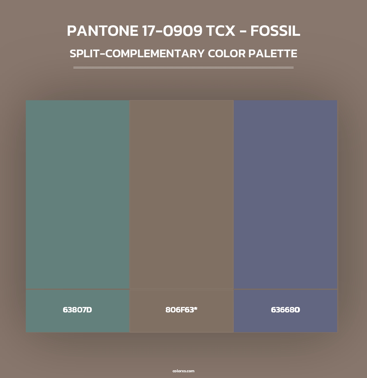 PANTONE 17-0909 TCX - Fossil - Split-Complementary Color Palette