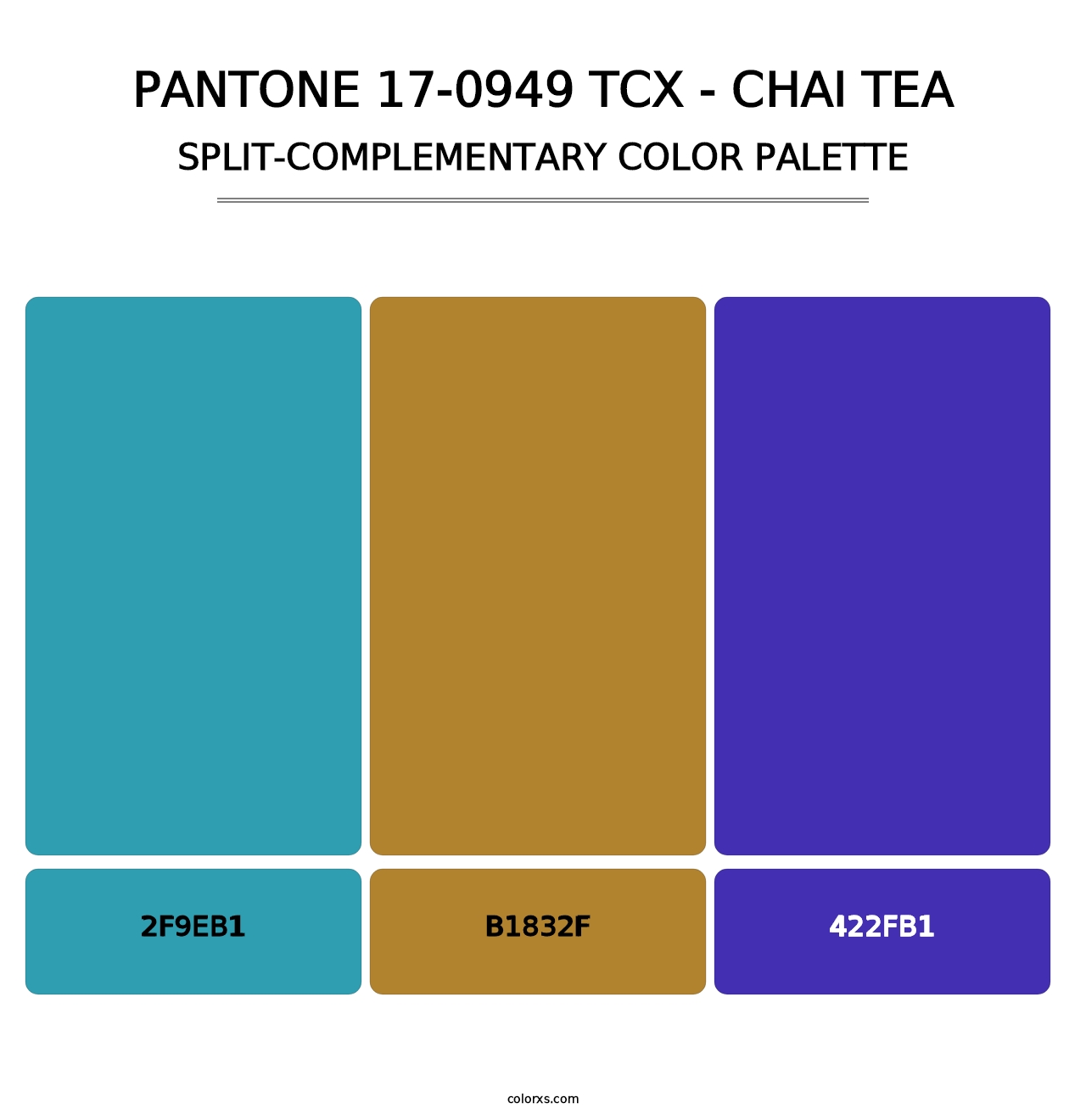 PANTONE 17-0949 TCX - Chai Tea - Split-Complementary Color Palette