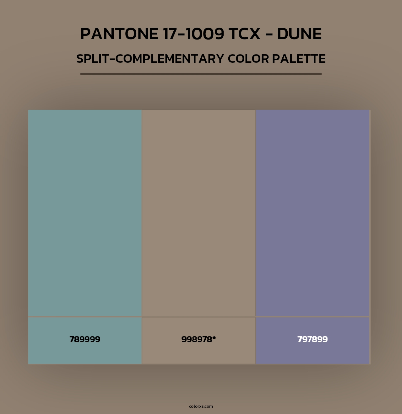 PANTONE 17-1009 TCX - Dune - Split-Complementary Color Palette