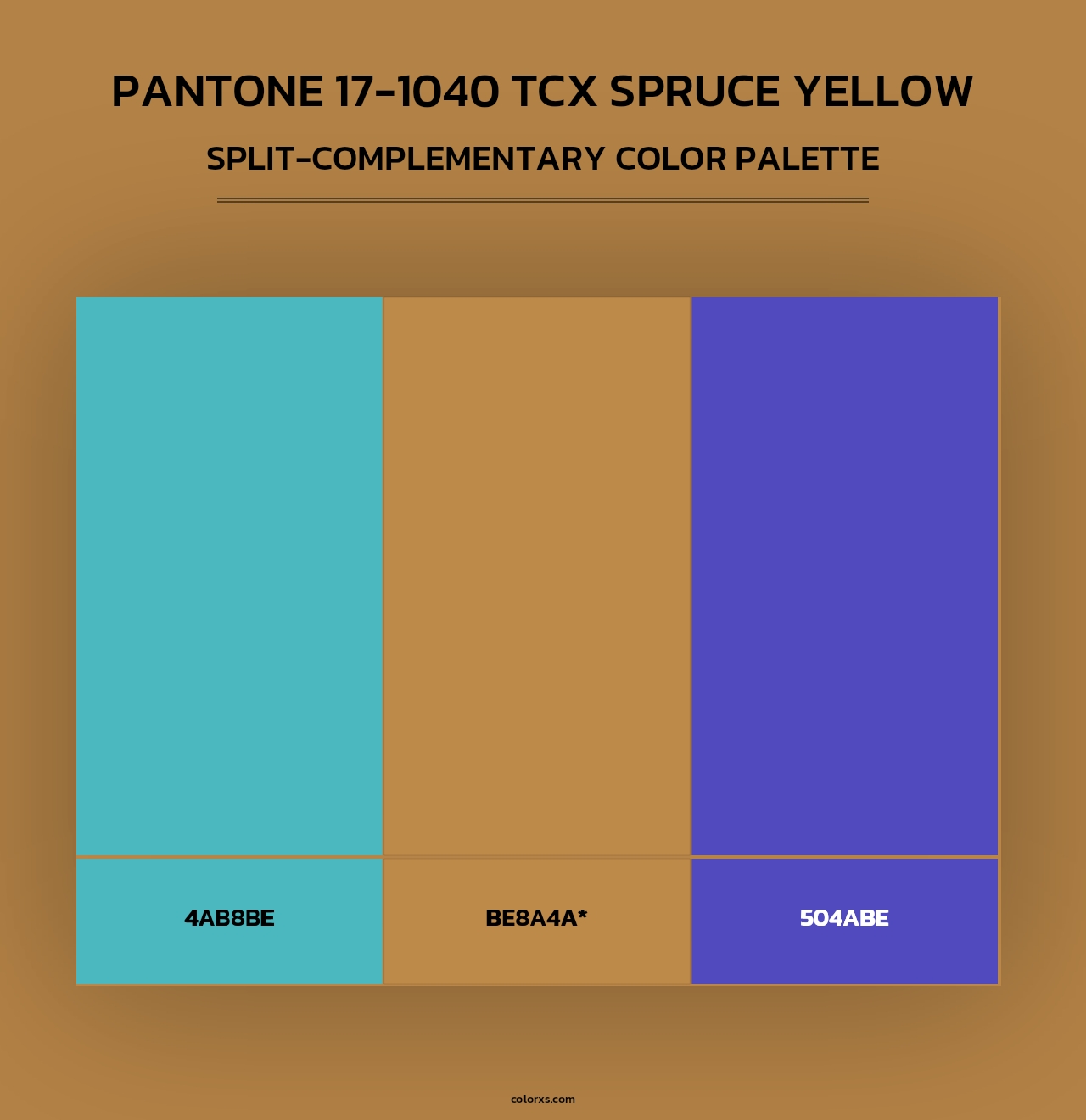 PANTONE 17-1040 TCX Spruce Yellow - Split-Complementary Color Palette