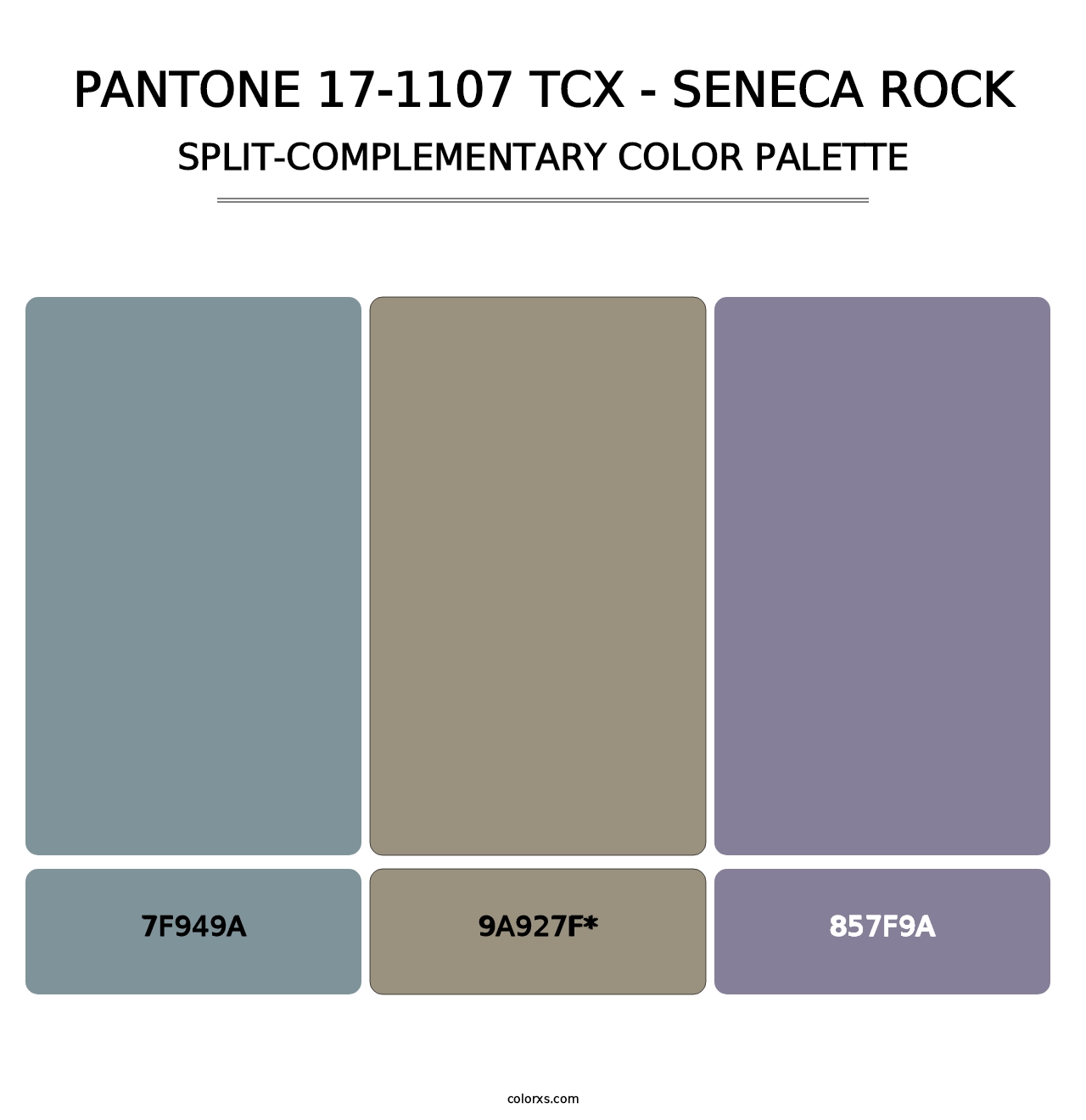 PANTONE 17-1107 TCX - Seneca Rock - Split-Complementary Color Palette